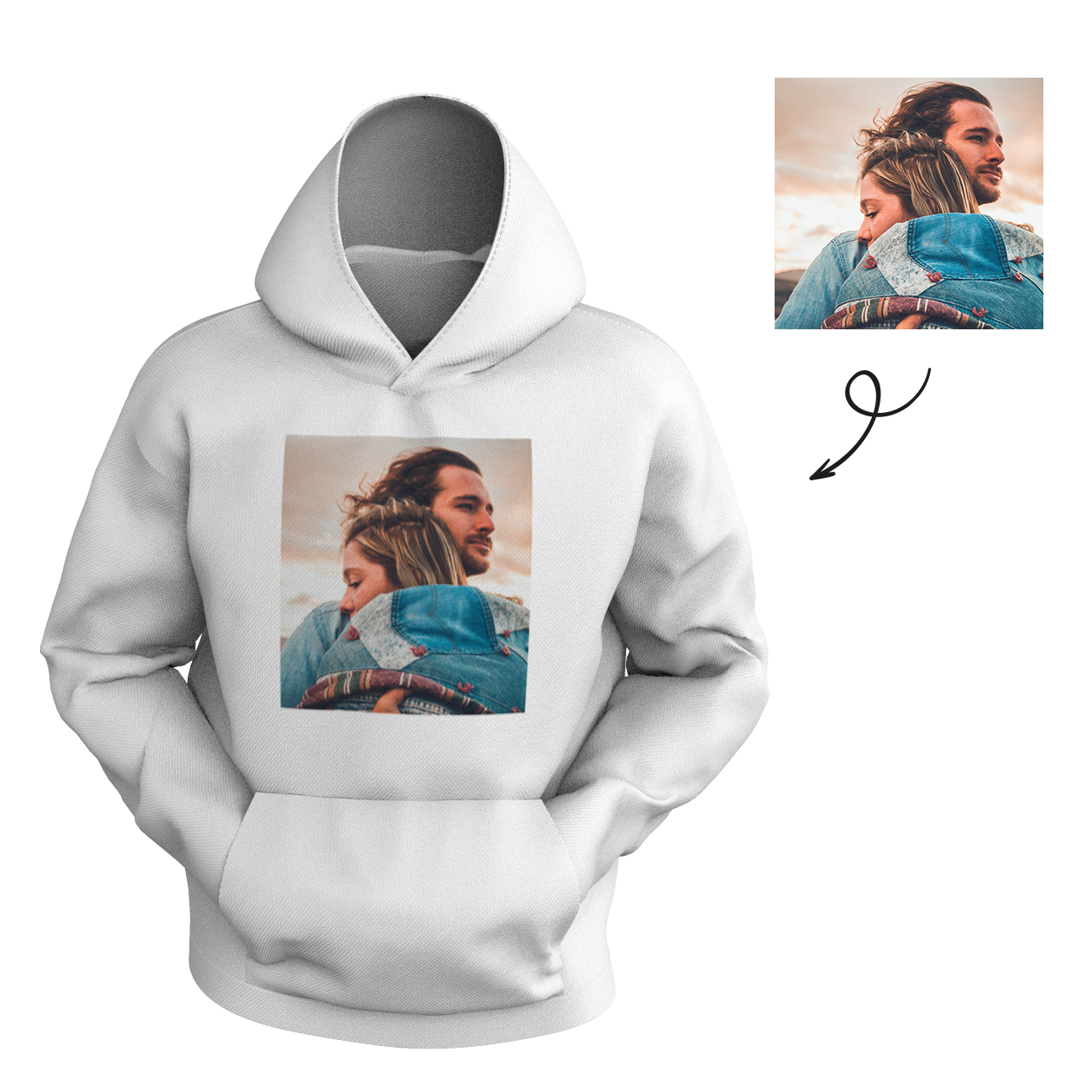 Custom Men's Hoodie Chest Photo - MyFaceSocksAu