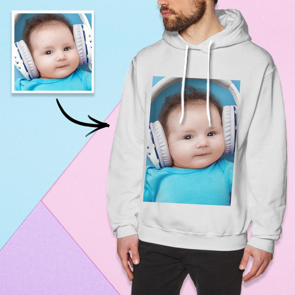 Custom Long Sleeve Photo Pullover Hoodie Men's Hoodie Sweatshirt Baby Photo - MyFaceSocksAu