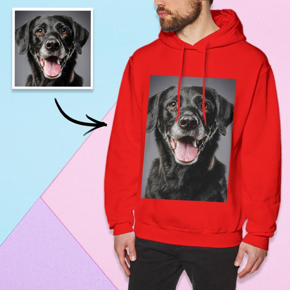 Custom Long Sleeve Photo Pullover Hoodie Men's Hoodie Sweatshirt Dog Photo - MyFaceSocksAu