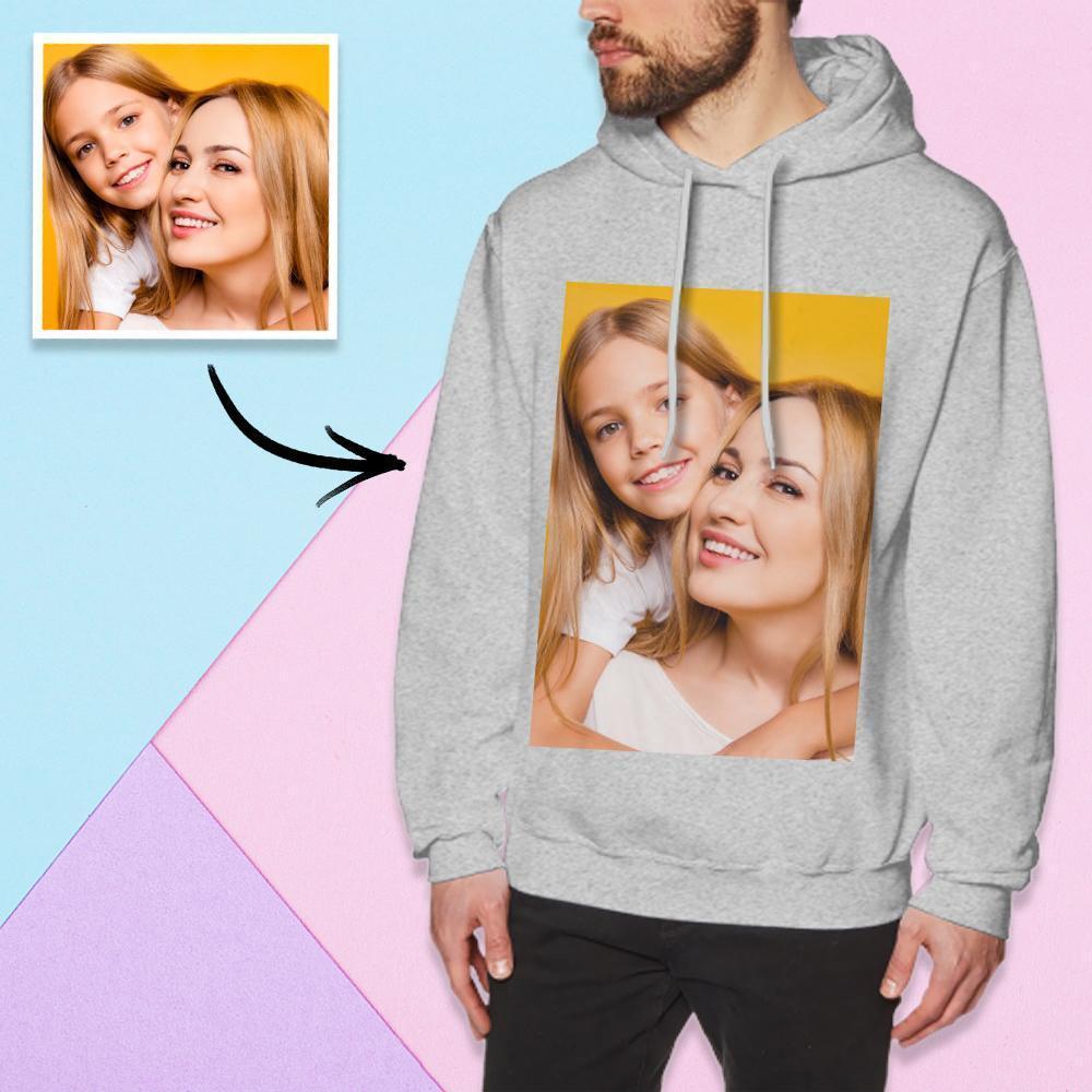 Custom Long Sleeve Photo Pullover Hoodie Men's Hoodie Sweatshirt Mother And Daughter - MyFaceSocksAu