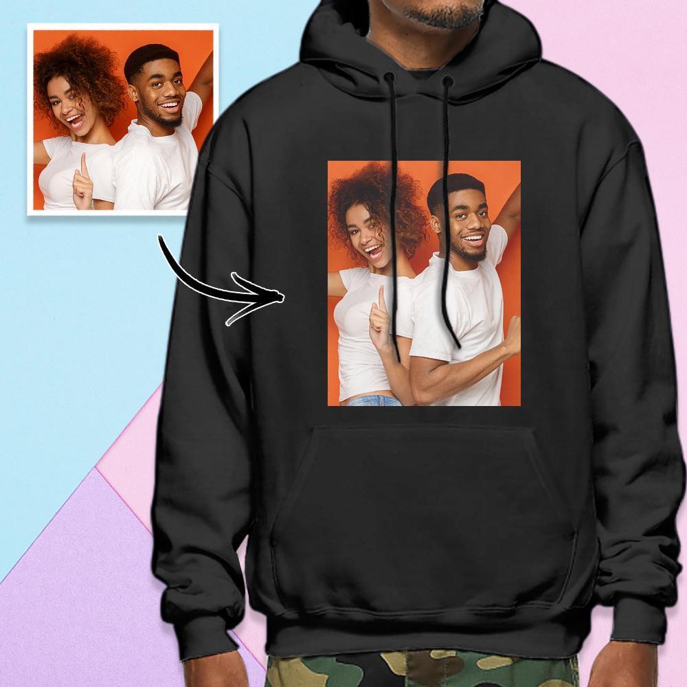 Custom Long Sleeve Photo Pullover Men's Hoodie Sweatshirt Sweet Lover - MyFaceSocksAu