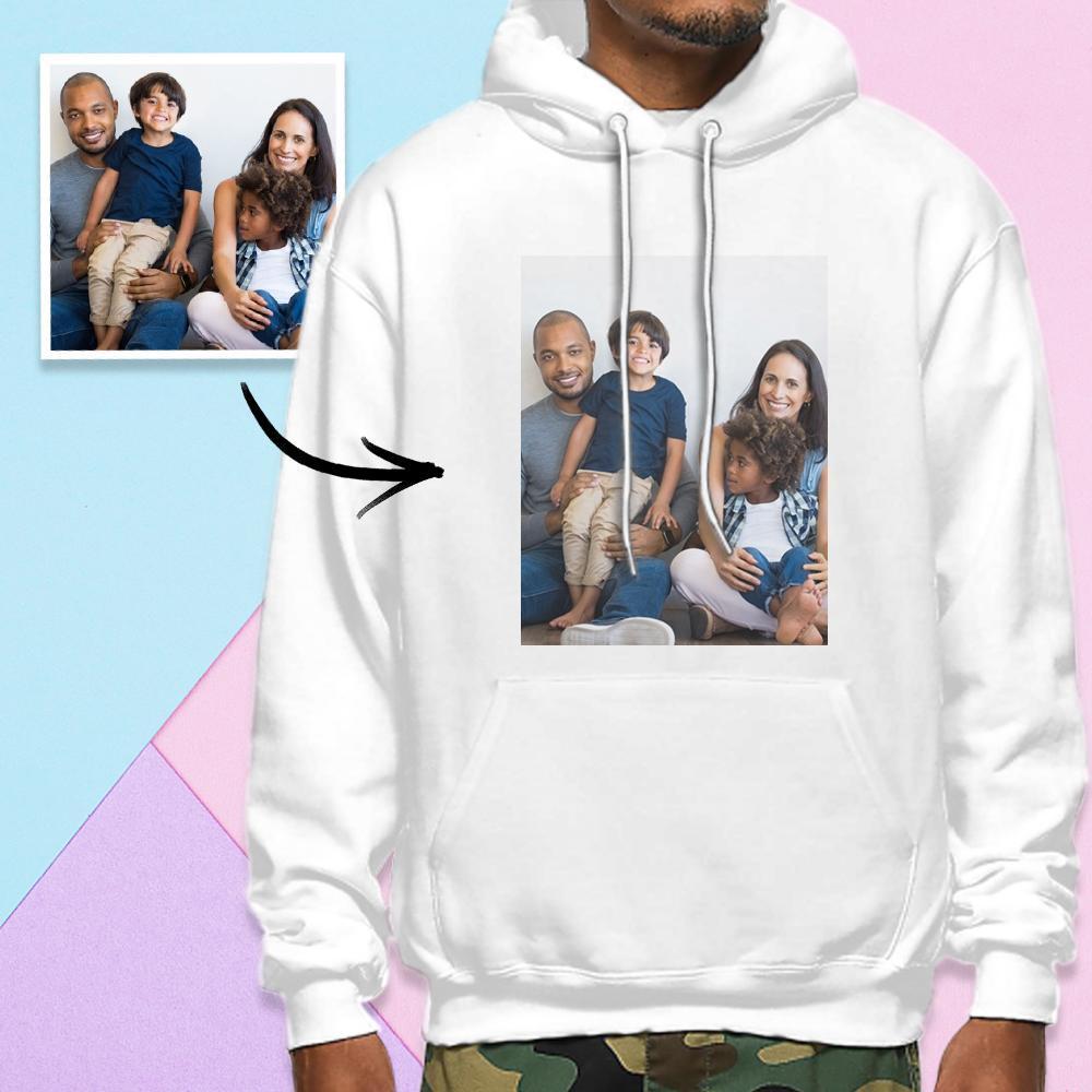 Custom Long Sleeve Photo Pullover Men's Hoodie Sweatshirt Family Photo - MyFaceSocksAu