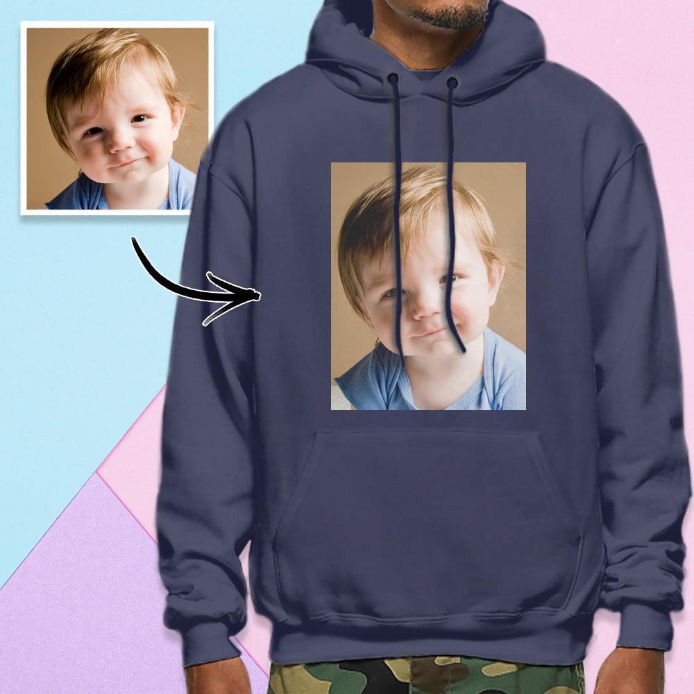 Custom Long Sleeve Photo Pullover Men's Hoodie Sweatshirt Baby Photo - MyFaceSocksAu