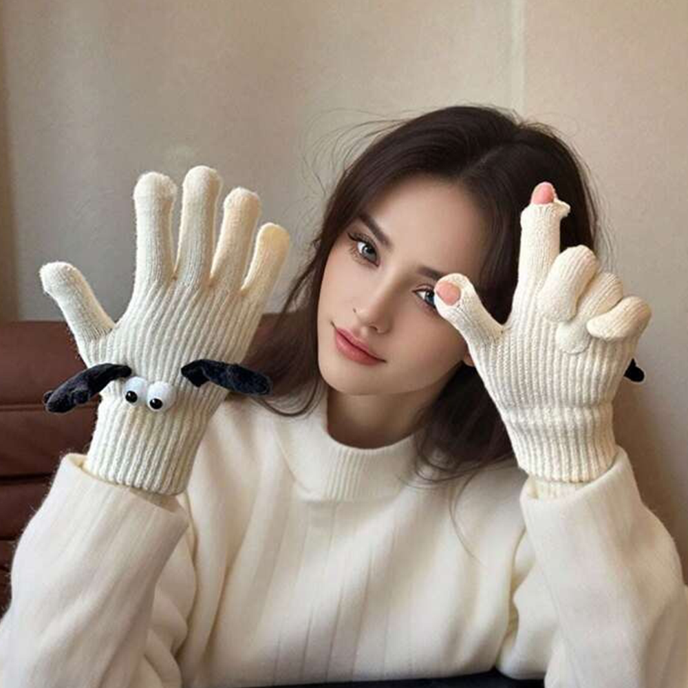 1 Pair Women's Warm Winter Magnetic Gloves Touch Screen Hand Warmer Gloves Christmas Gift for Girlfriend - MyFaceSocksAu