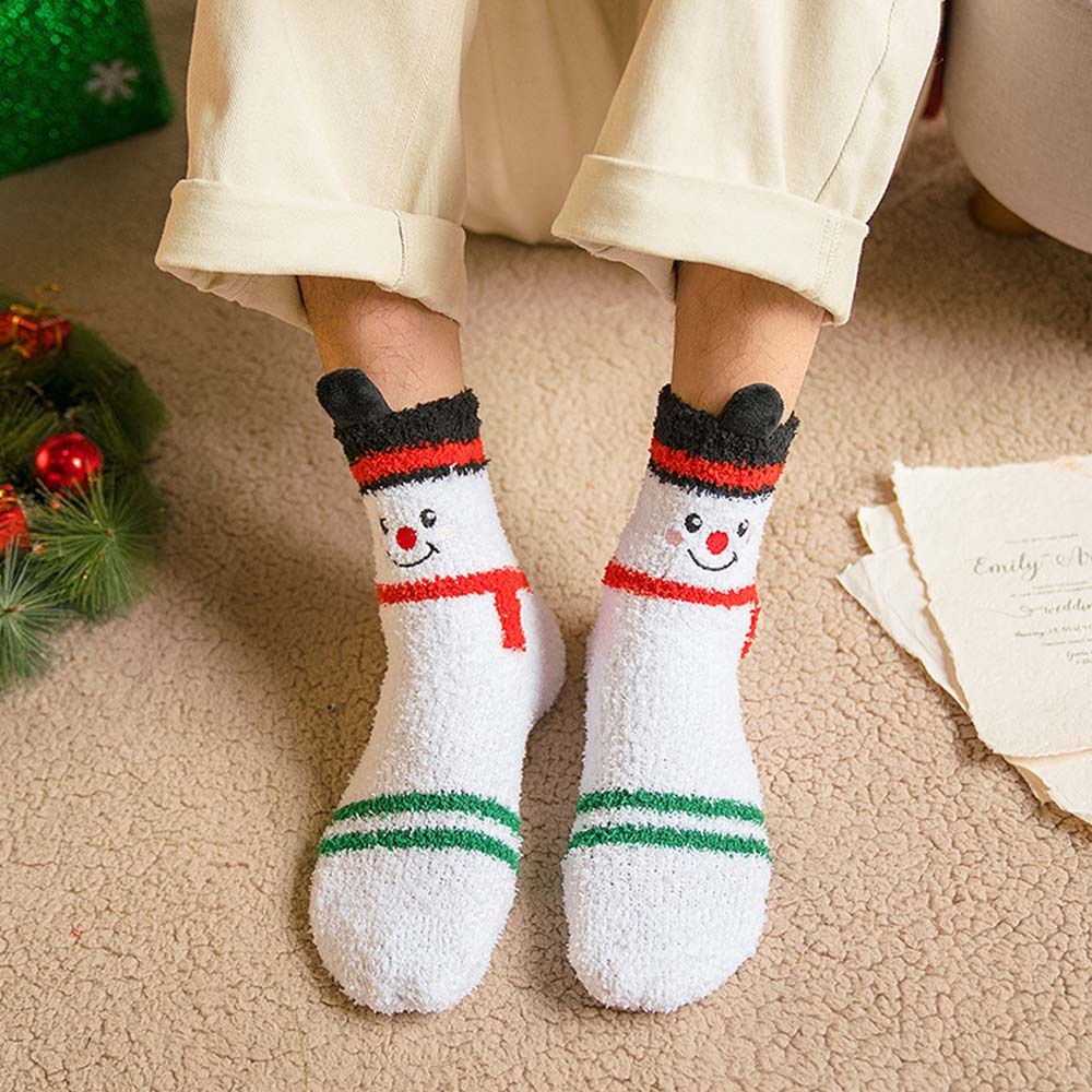 Christmas Socks Plush Coral Fleece Parent-child Christmas Socks Winter Home Floor Socks Christmas Gifts - MyFaceSocksAu