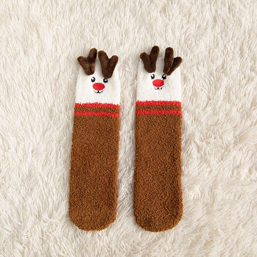 Christmas Socks Plush Coral Fleece Parent-child Christmas Socks Winter Home Floor Socks Christmas Gifts - MyFaceSocksAu