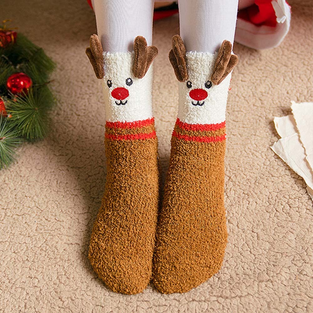 Christmas Socks Plush Coral Fleece Parent-child Christmas Socks Winter Home Floor Socks Christmas Gifts - MyFaceSocksAu