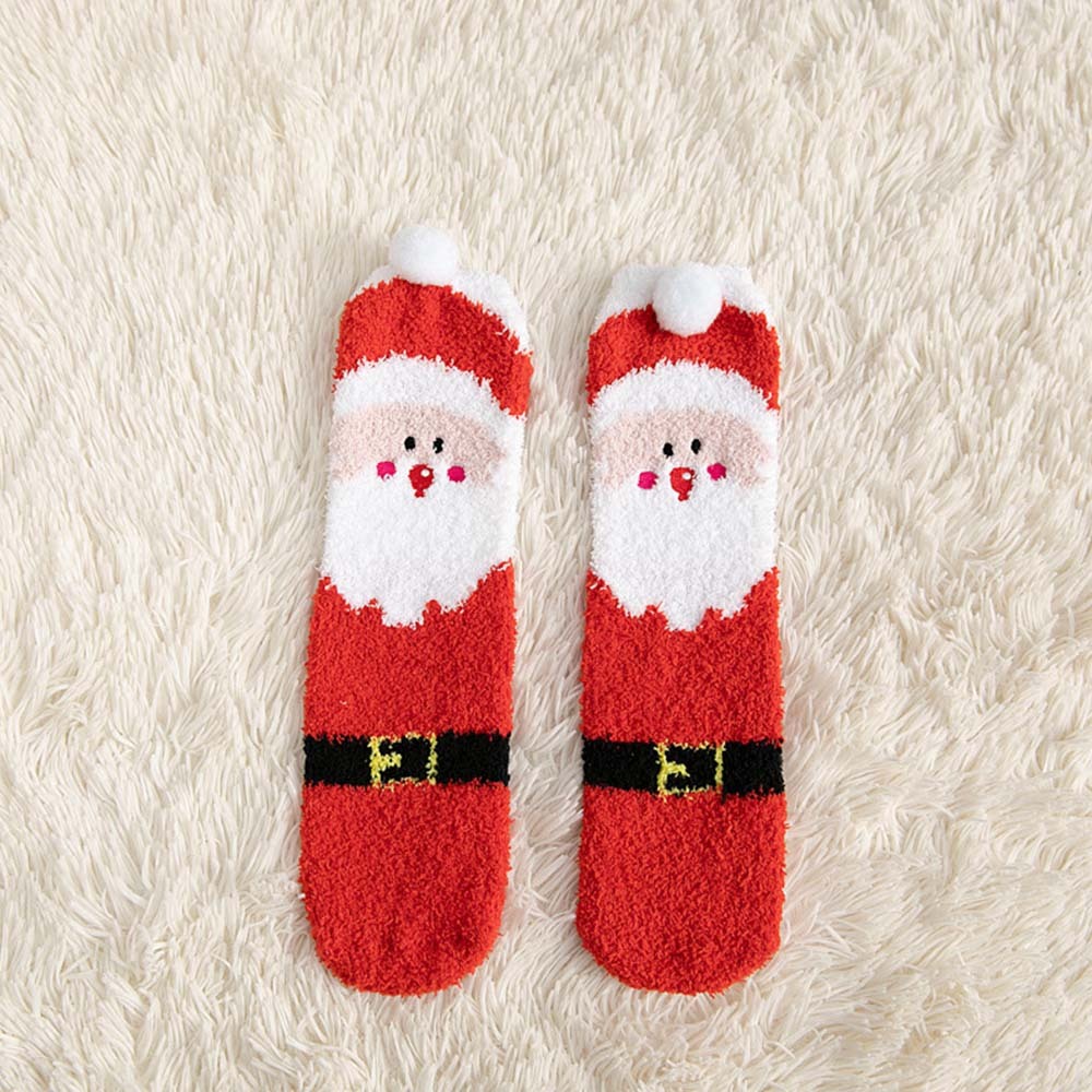Christmas Socks Plush Coral Fleece Parent-child Christmas Socks Winter Home Floor Socks Christmas Gifts - MyFaceSocksAu