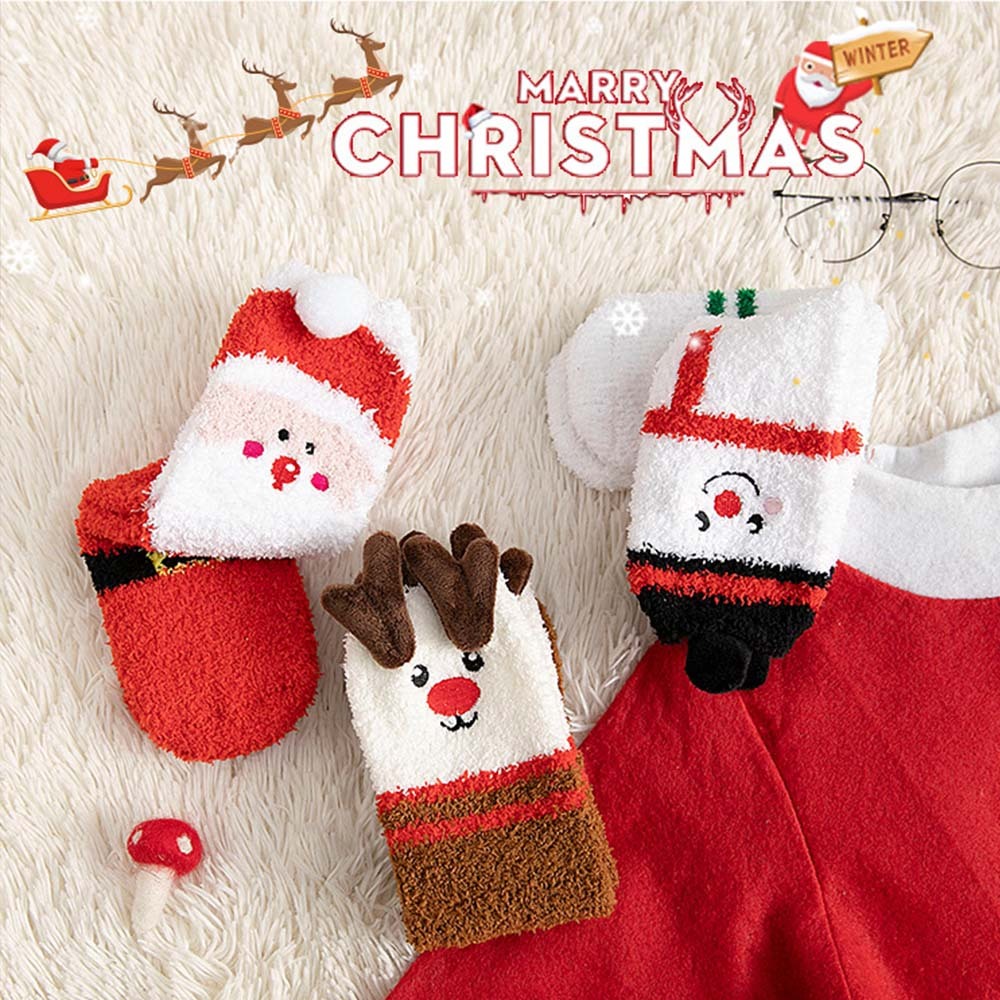 Christmas Socks Plush Coral Fleece Parent-child Christmas Socks Winter Home Floor Socks Christmas Gifts - MyFaceSocksAu