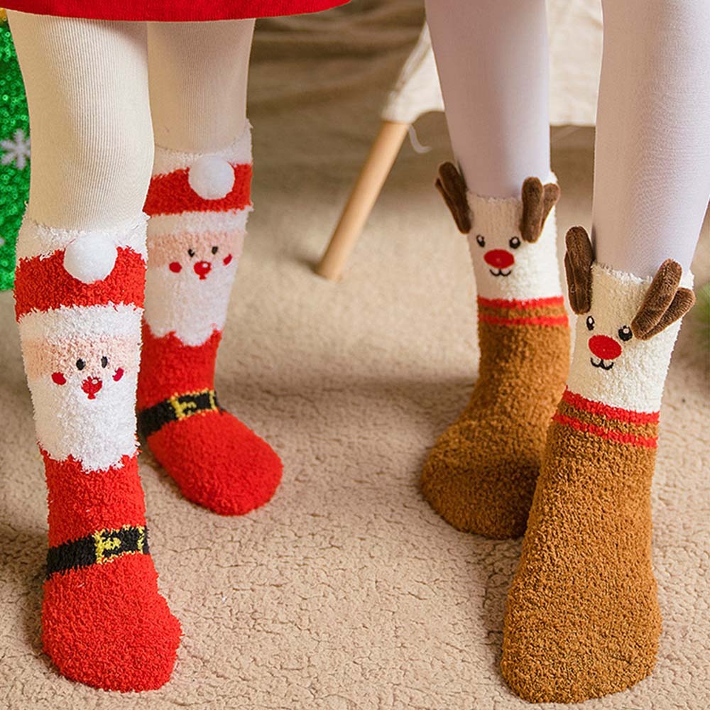 Christmas Socks Plush Coral Fleece Parent-child Christmas Socks Winter Home Floor Socks Christmas Gifts - MyFaceSocksAu