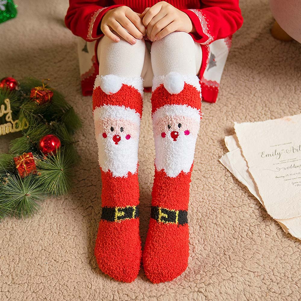 Christmas Socks Plush Coral Fleece Parent-child Christmas Socks Winter Home Floor Socks Christmas Gifts - MyFaceSocksAu