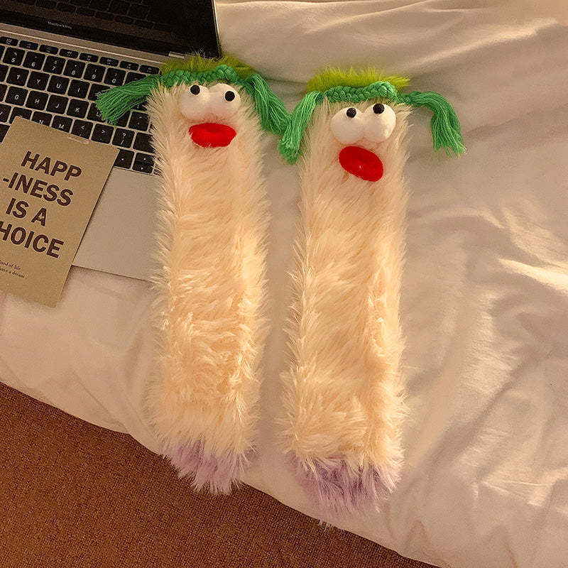 Cute Plush Socks with Big Eyes Winter Thickened Warm Socks - MyFaceSocksAu