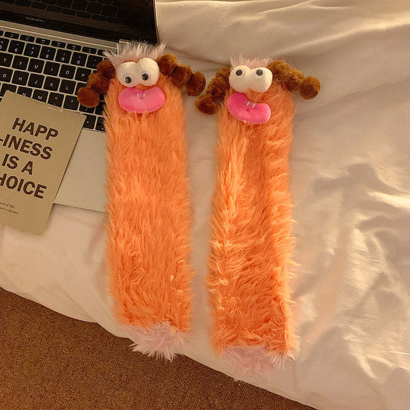 Cute Plush Socks with Big Eyes Winter Thickened Warm Socks - MyFaceSocksAu