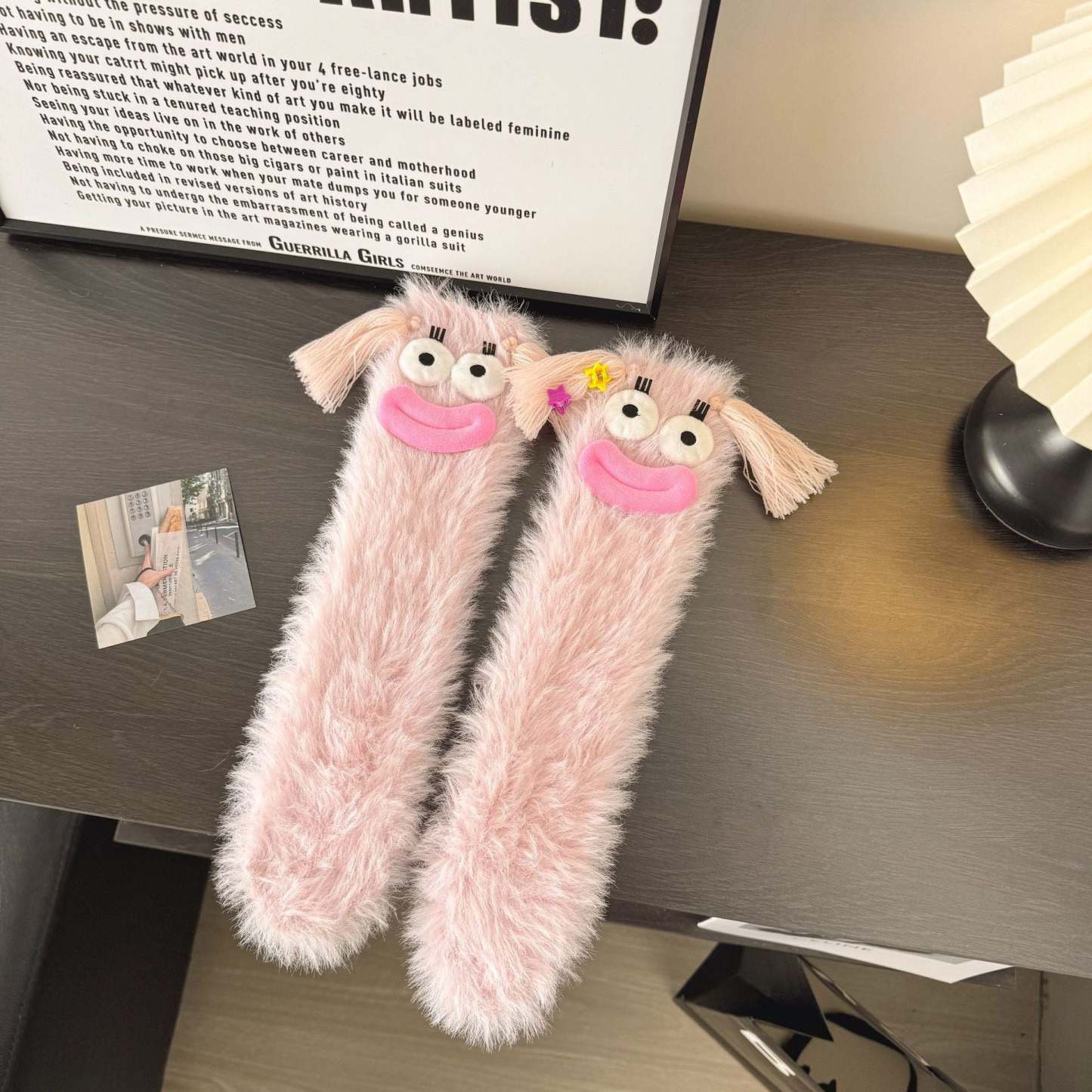 Ugly and Cute Plush Socks with Big Eyes Coral Fleece Home Winter Thickened Warm Socks - MyFaceSocksAu