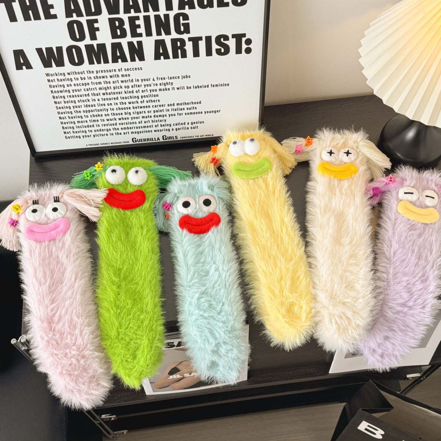 Ugly and Cute Plush Socks with Big Eyes Coral Fleece Home Winter Thickened Warm Socks - MyFaceSocksAu