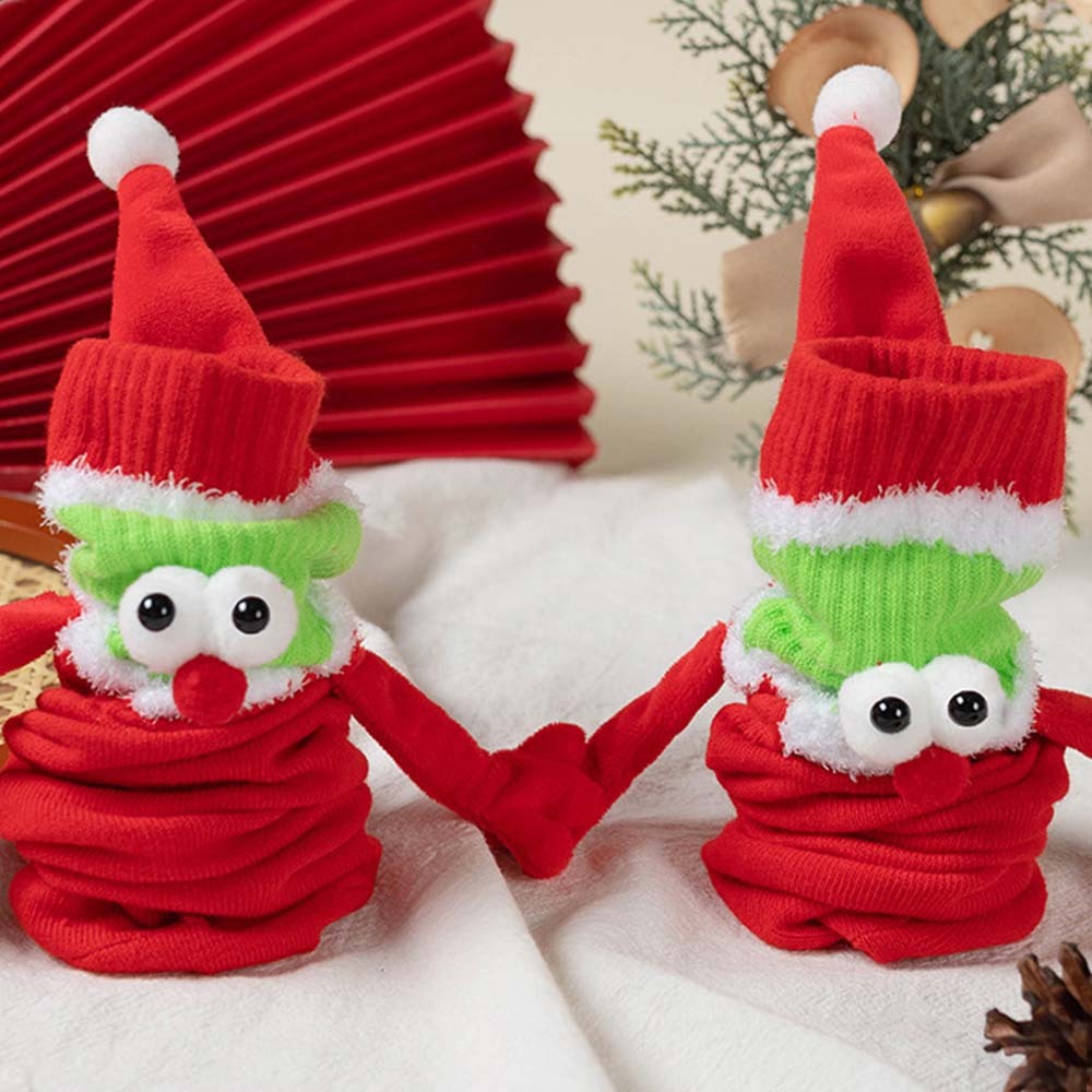 Funny Santa Claus Doll Women's Mid Tube Socks Magnetic Holding Hands Socks Christmas Gifts - MyFaceSocksAu