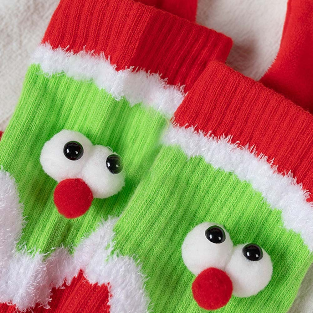 Funny Santa Claus Doll Women's Mid Tube Socks Magnetic Holding Hands Socks Christmas Gifts - MyFaceSocksAu
