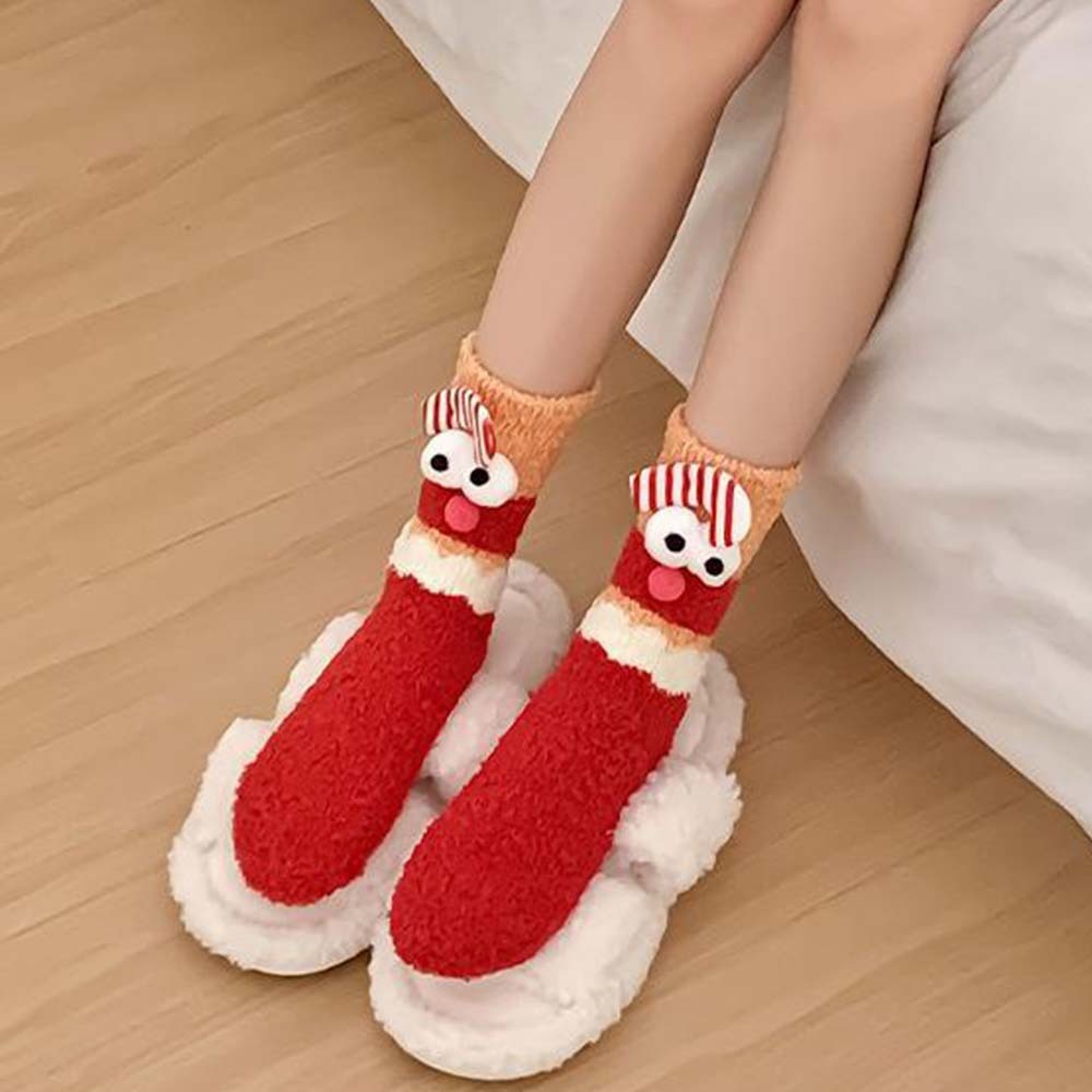 Christmas Socks Women's Plush Coral Fleece Winter Home Floor Socks Christmas Gifts - MyFaceSocksAu
