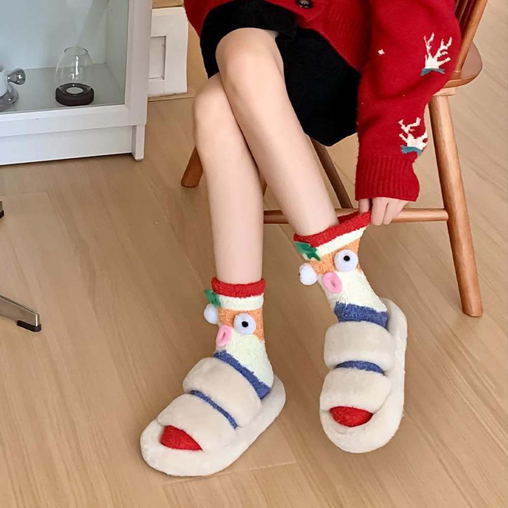 Christmas Socks Women's Plush Coral Fleece Winter Home Floor Socks Christmas Gifts - MyFaceSocksAu