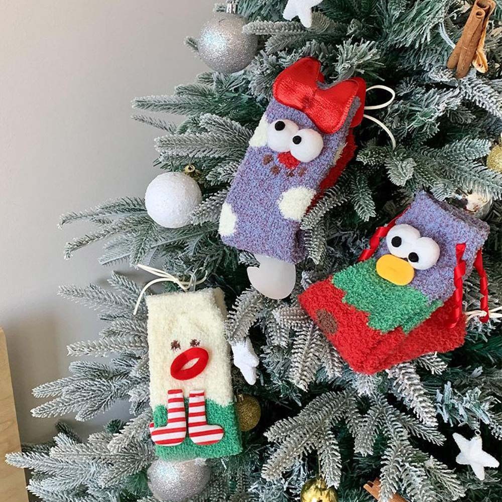 Christmas Socks Women's Plush Coral Fleece Winter Home Floor Socks Christmas Gifts - MyFaceSocksAu