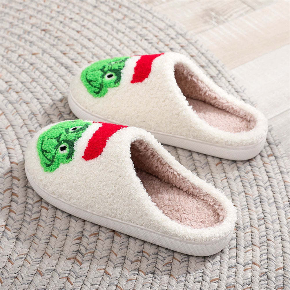 Christmas Slippers Christmas Grinch Shoes Home Cotton Slippers - MyFaceSocksAu