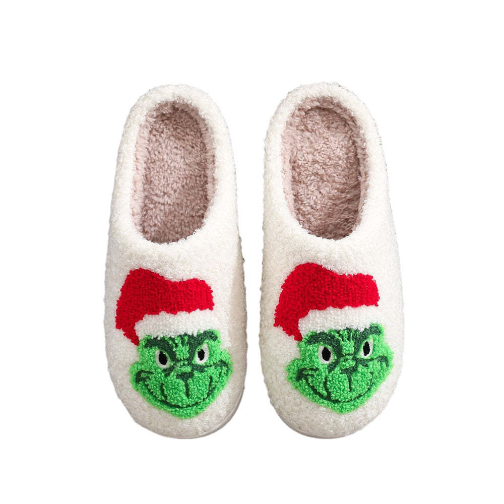 Christmas Slippers Christmas Grinch Shoes Home Cotton Slippers - MyFaceSocksAu