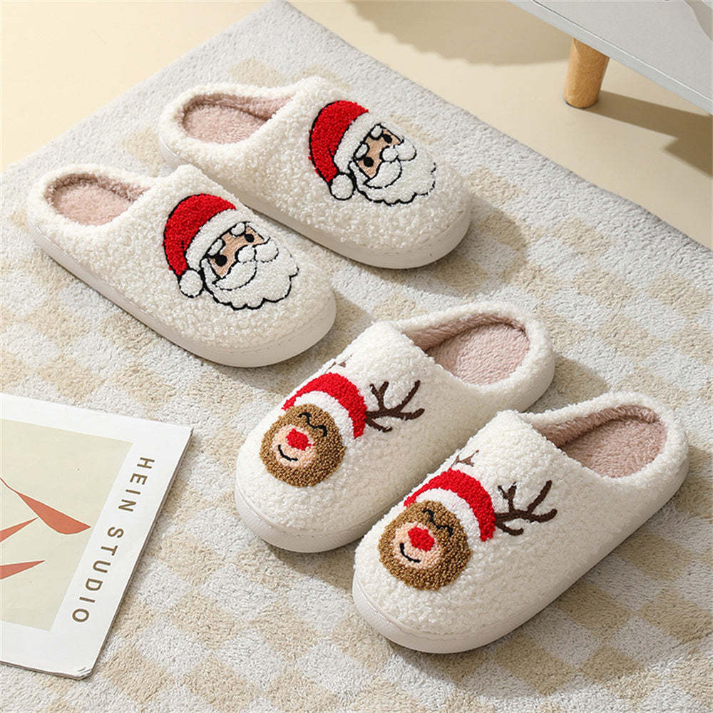 Christmas Gingerbread Man Slippers Santa Claus Shoes Home Cotton Slippers - MyFaceSocksAu