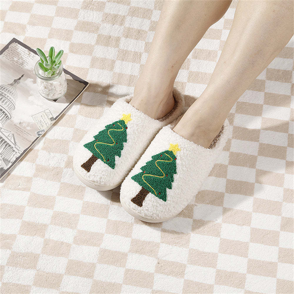 Christmas Slippers Christmas Tree Shoes Home Cotton Slippers - MyFaceSocksAu