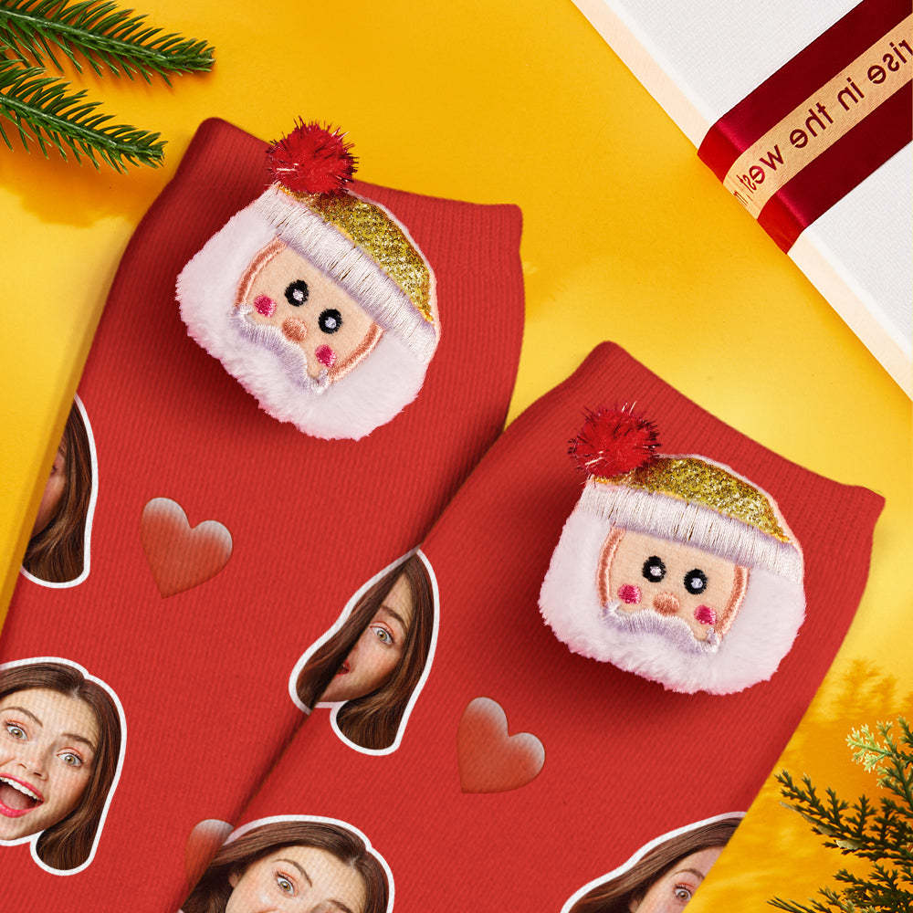 Christmas Socks Brooches Pins Scarf Charm Jewelry New Year Gifts Golden Hat Santa 2Pcs/set - MyFaceSocksAu
