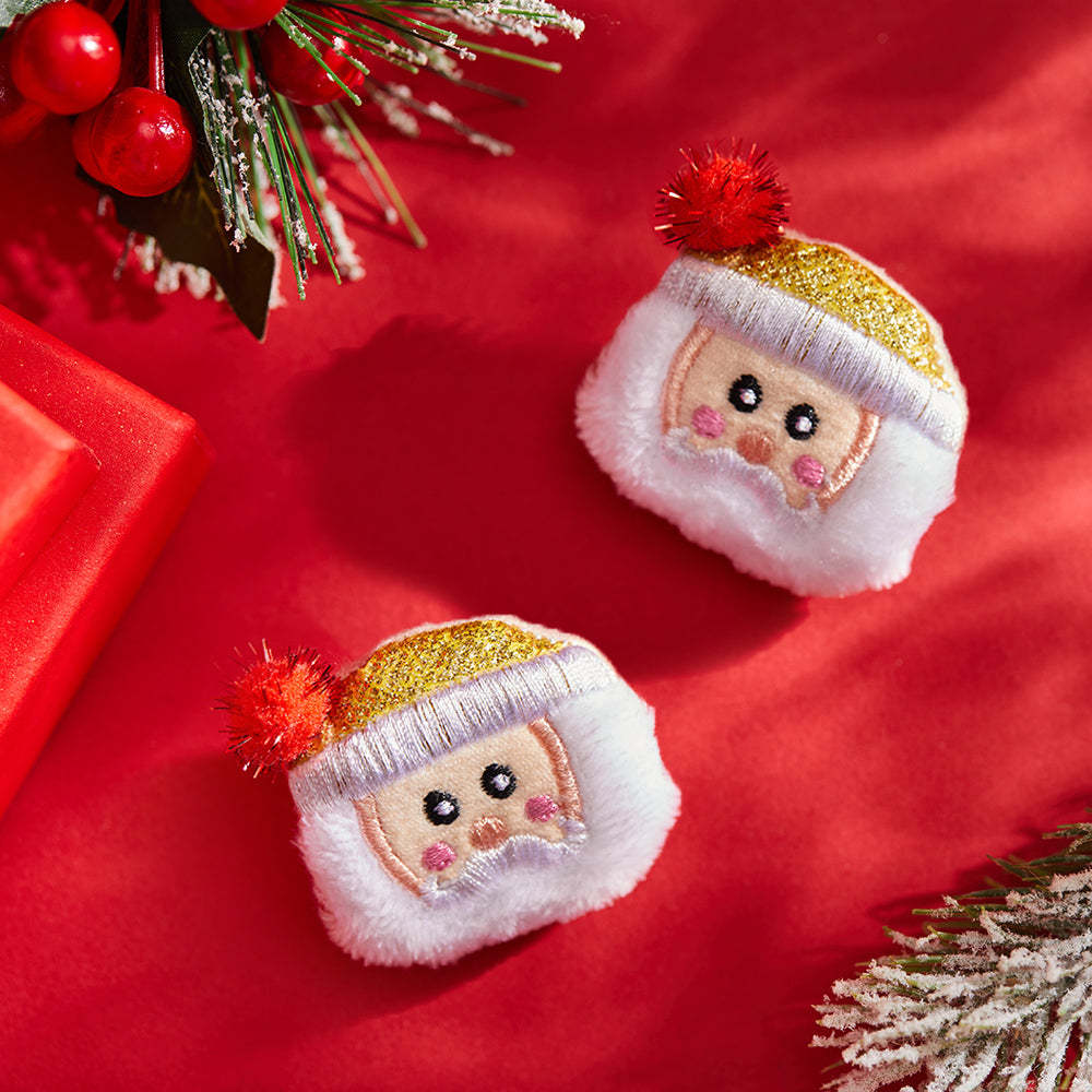 Christmas Socks Brooches Pins Scarf Charm Jewelry New Year Gifts Golden Hat Santa 2Pcs/set - MyFaceSocksAu