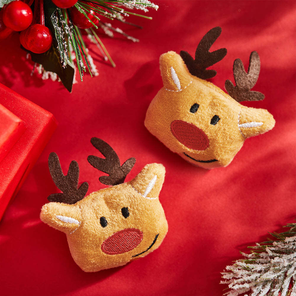 Christmas Socks Brooches Pins Scarf Charm Jewelry New Year Gifts Red-nosed Reindeer 2Pcs/set - MyFaceSocksAu