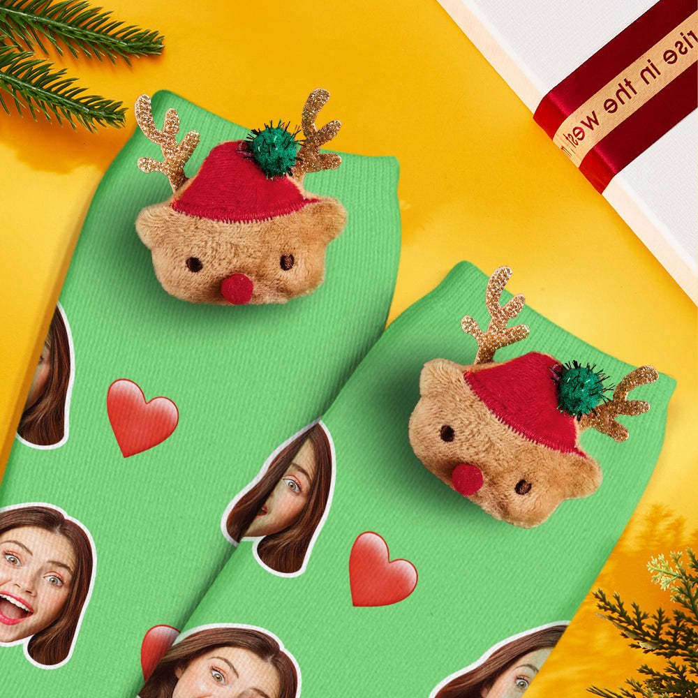 Christmas Socks Brooches Pins Scarf Charm Jewelry New Year Gifts Red Hat Elk 2Pcs/set - MyFaceSocksAu