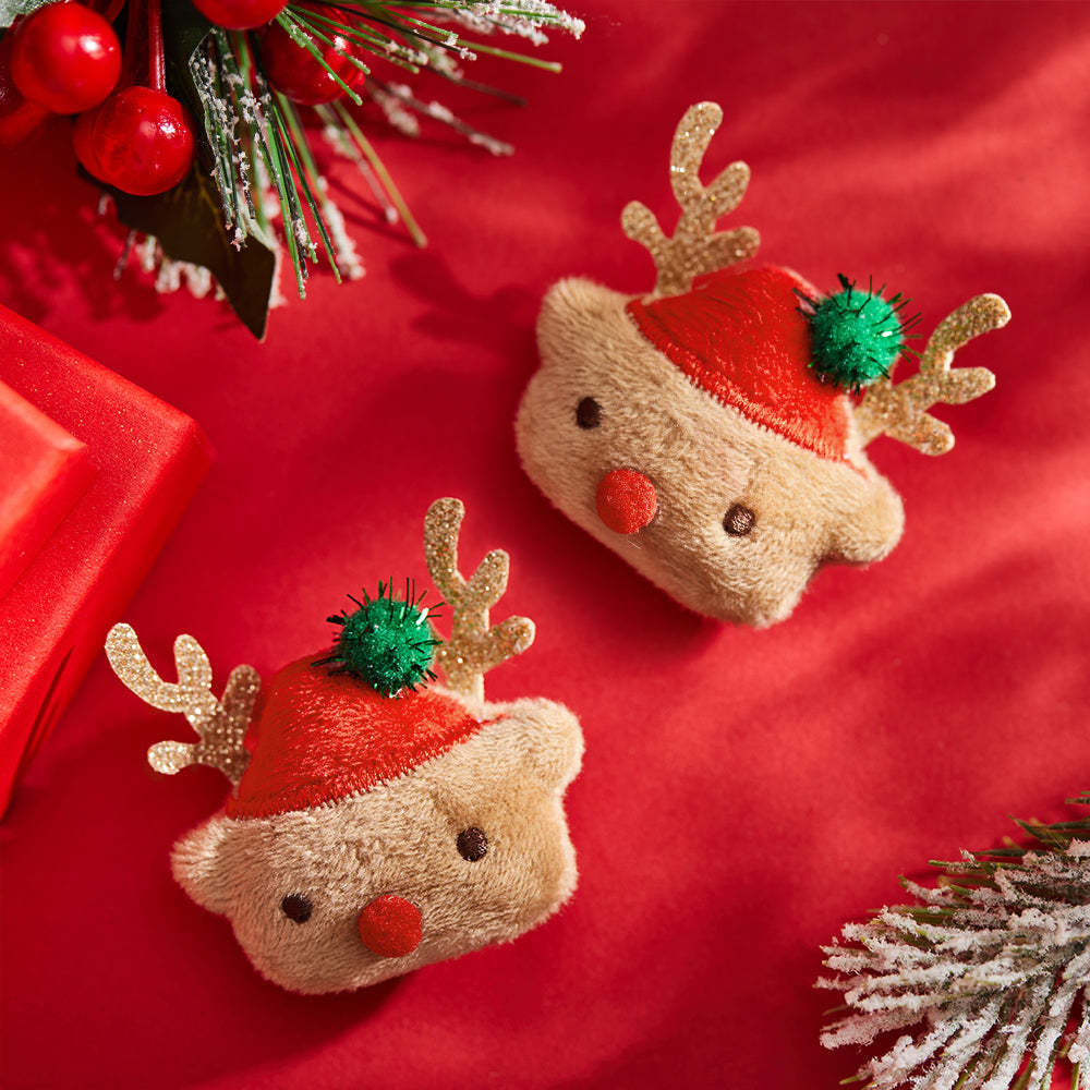 Christmas Socks Brooches Pins Scarf Charm Jewelry New Year Gifts Red Hat Elk 2Pcs/set - MyFaceSocksAu