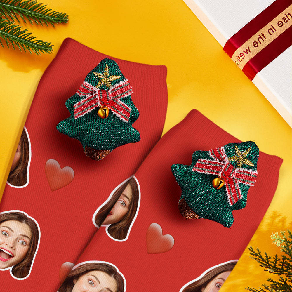 Christmas Socks Brooches Pins Scarf Charm Jewelry New Year Gifts Bell Bow 2Pcs/set - MyFaceSocksAu