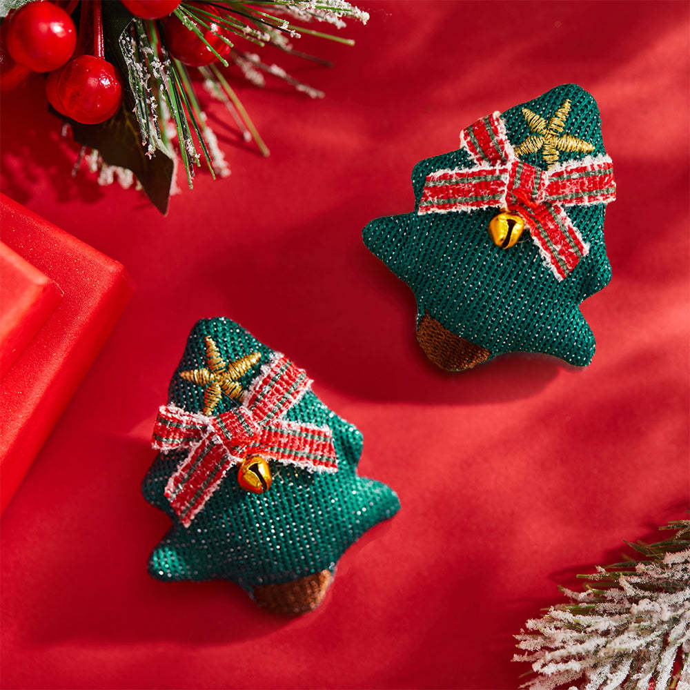 Christmas Socks Brooches Pins Scarf Charm Jewelry New Year Gifts Bell Bow 2Pcs/set - MyFaceSocksAu