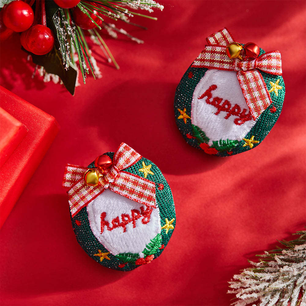 Christmas Socks Brooches Pins Scarf Charm Jewelry New Year Gifts Bell Bow Happy 2Pcs/set - MyFaceSocksAu