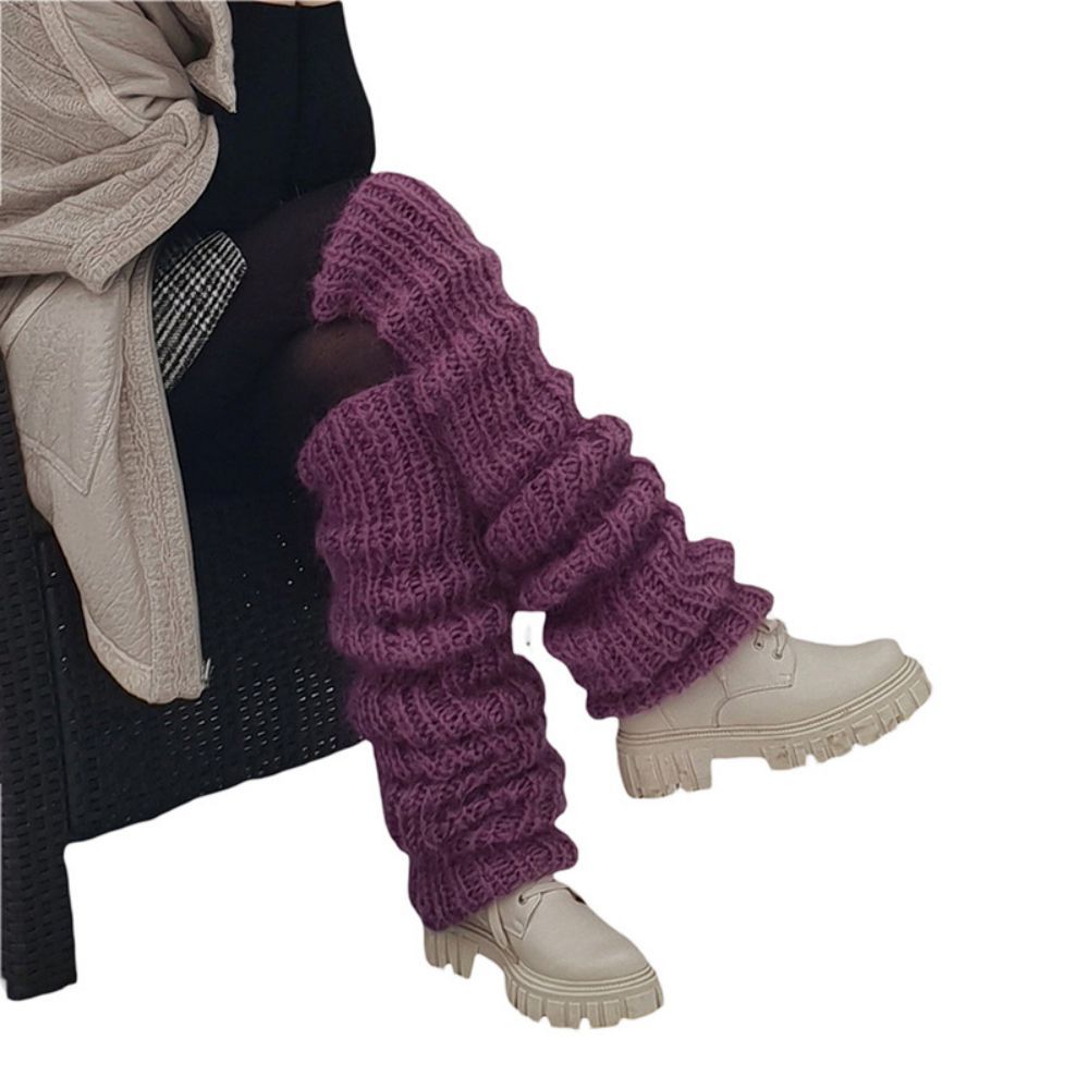 Knitted Over The Knee Socks Women Winter Leg Warmers Long Tube Pile Socks - MyFaceSocksAu