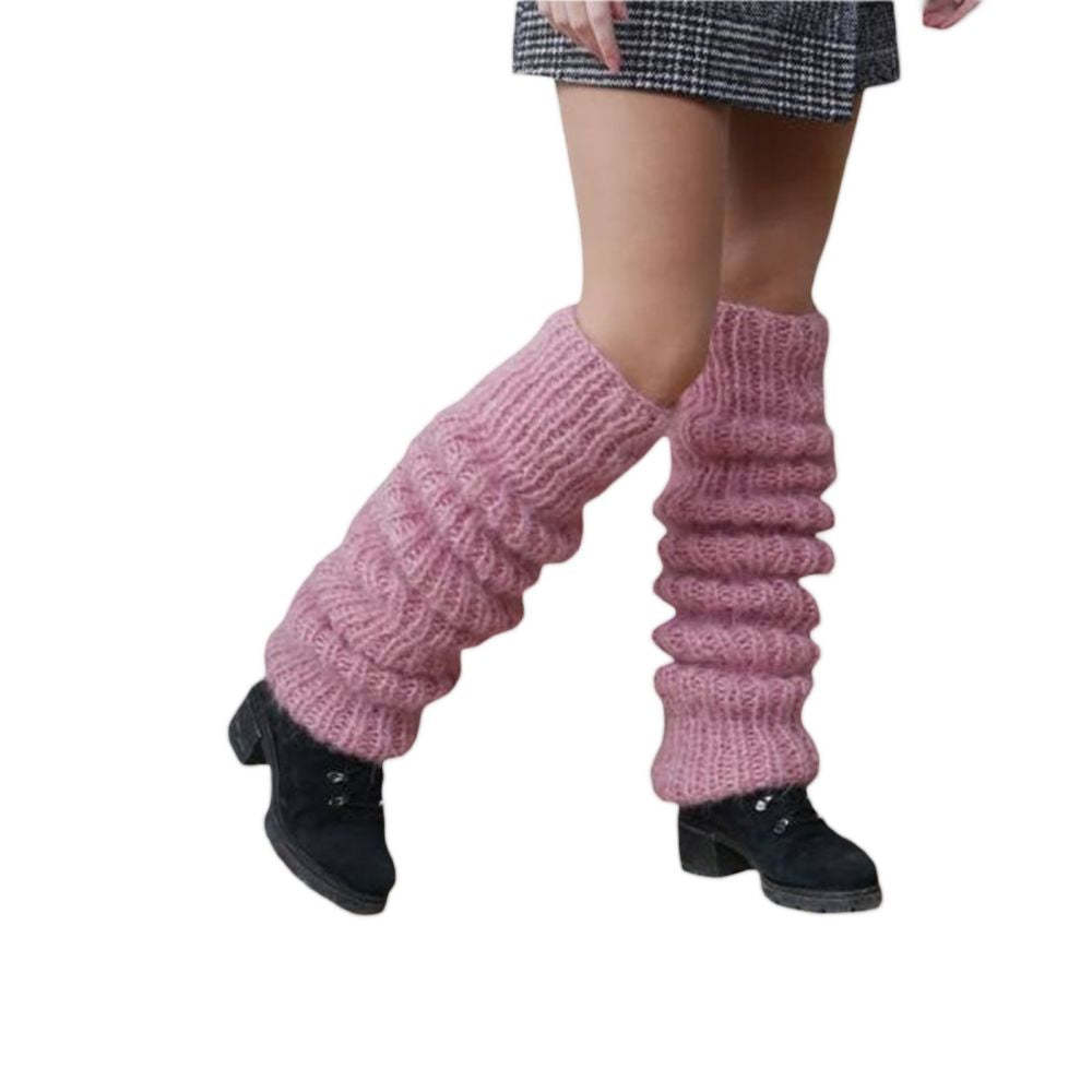 Knitted Over The Knee Socks Women Winter Leg Warmers Long Tube Pile Socks - MyFaceSocksAu