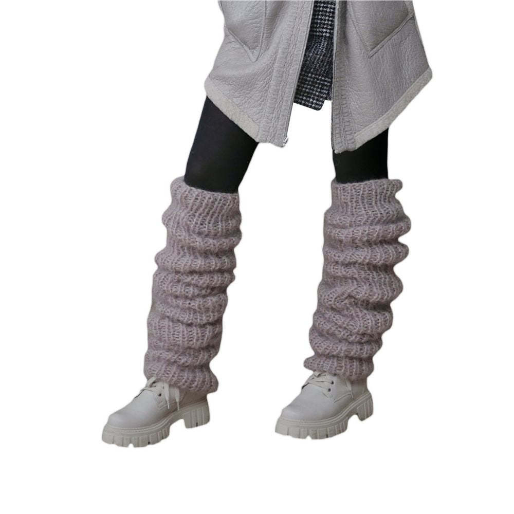 Knitted Over The Knee Socks Women Winter Leg Warmers Long Tube Pile Socks - MyFaceSocksAu