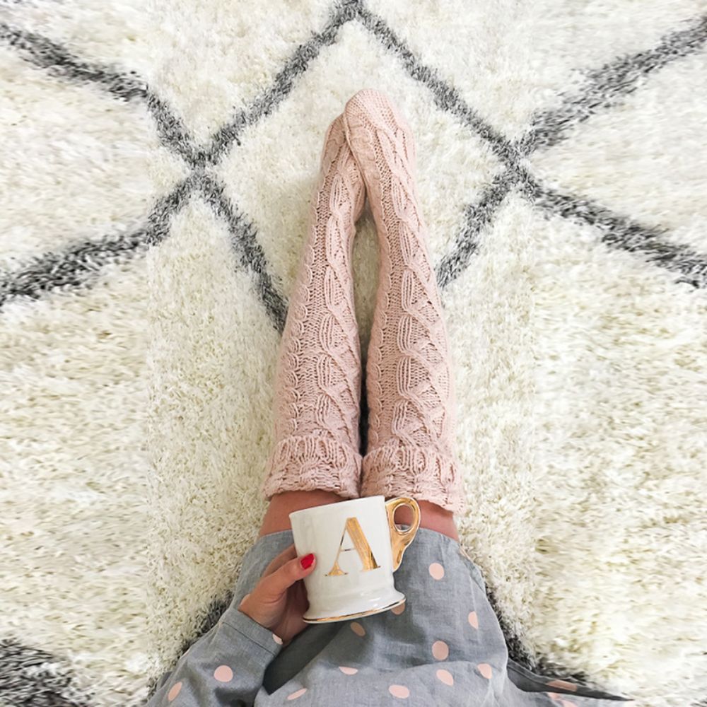 Women Winter Leg Warmers Medium And Long Tube Over The Knee Pile Socks - MyFaceSocksAu