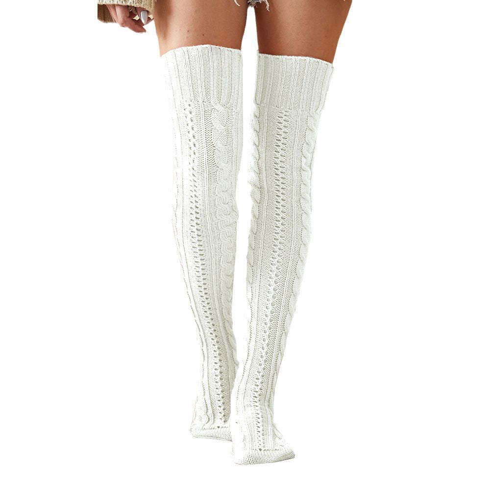 Women Winter Leg Warmers Knitted Jacquard Stockings Over The Knee Socks Floor Socks Pile Socks - MyFaceSocksAu
