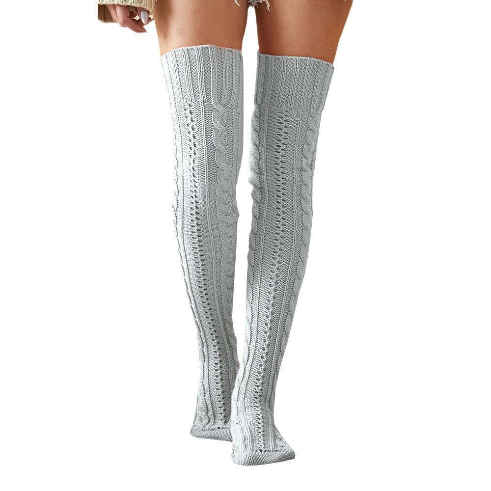 Women Winter Leg Warmers Knitted Jacquard Stockings Over The Knee Socks Floor Socks Pile Socks - MyFaceSocksAu