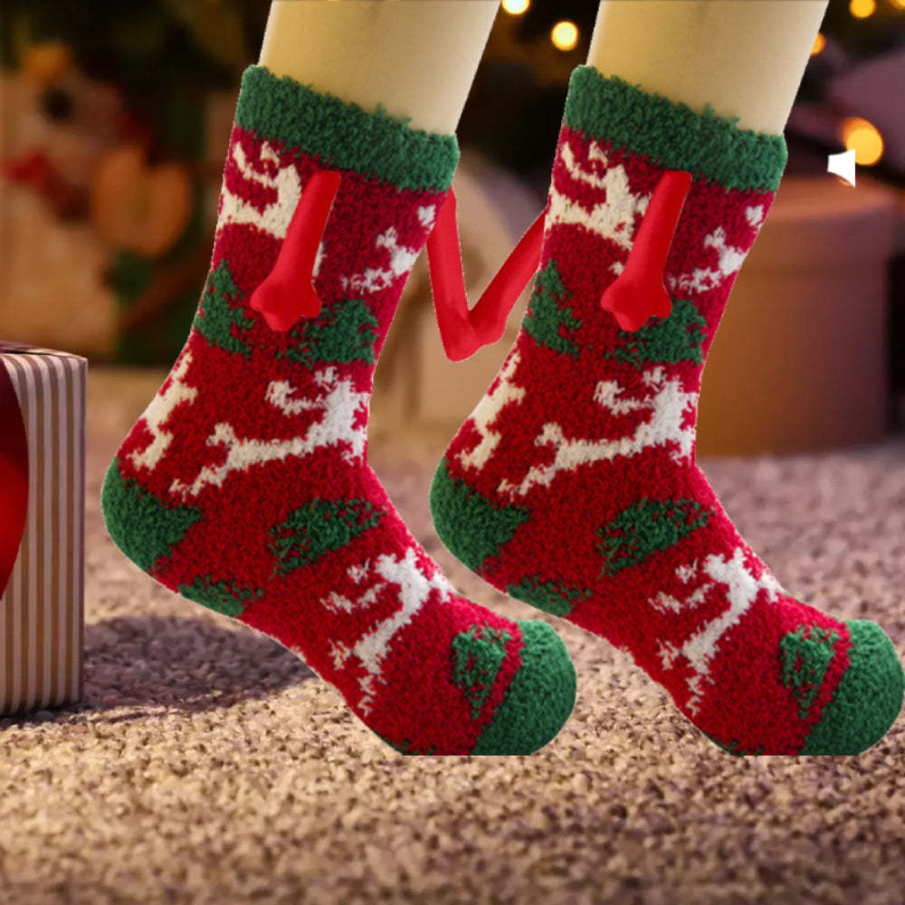 Christmas Holding Hands Socks Magnetic Hand in Hand Socks Unique Christmas Gifts - MyFaceSocksAu