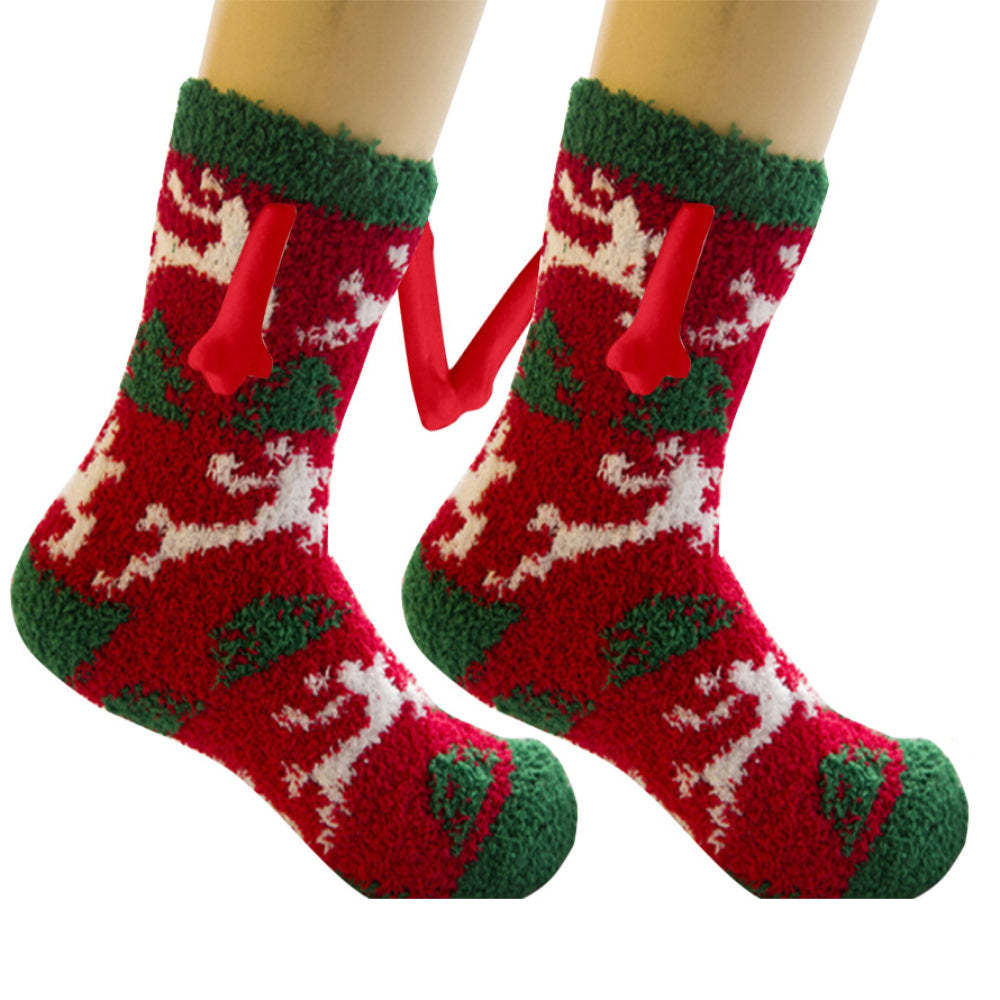 Christmas Holding Hands Socks Magnetic Hand in Hand Socks Unique Christmas Gifts - MyFaceSocksAu