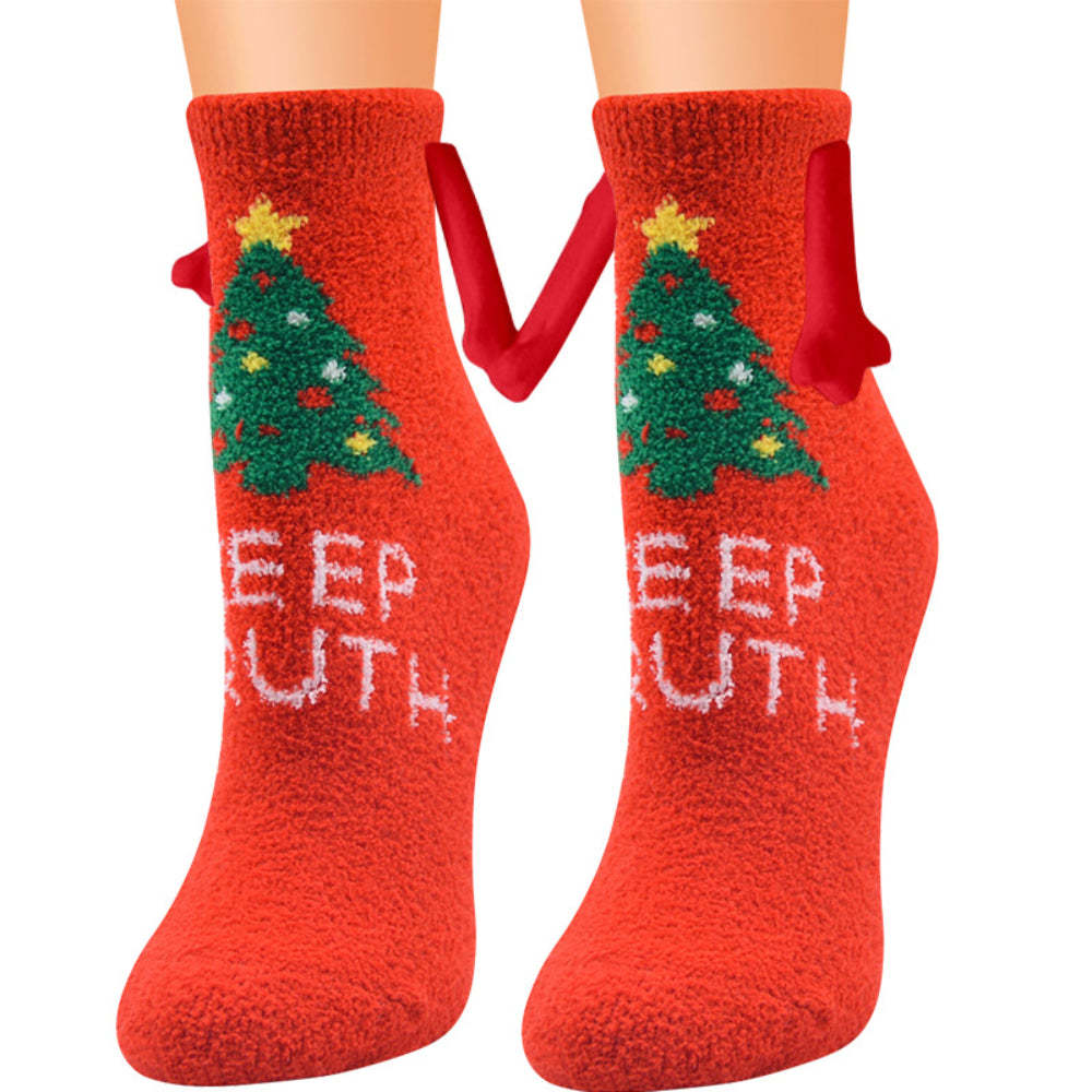 Christmas Holding Hands Socks Magnetic Hand in Hand Socks Unique Christmas Gifts - MyFaceSocksAu