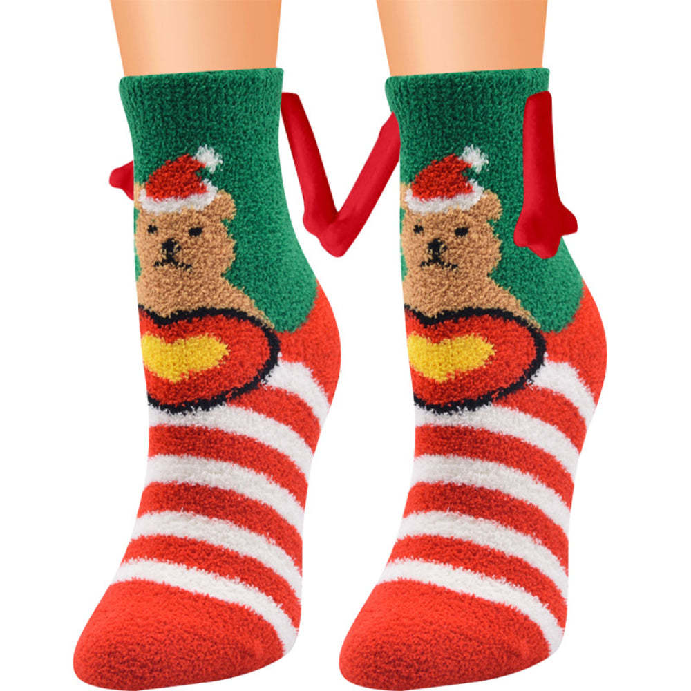 Christmas Holding Hands Socks Magnetic Hand in Hand Socks Unique Christmas Gifts - MyFaceSocksAu