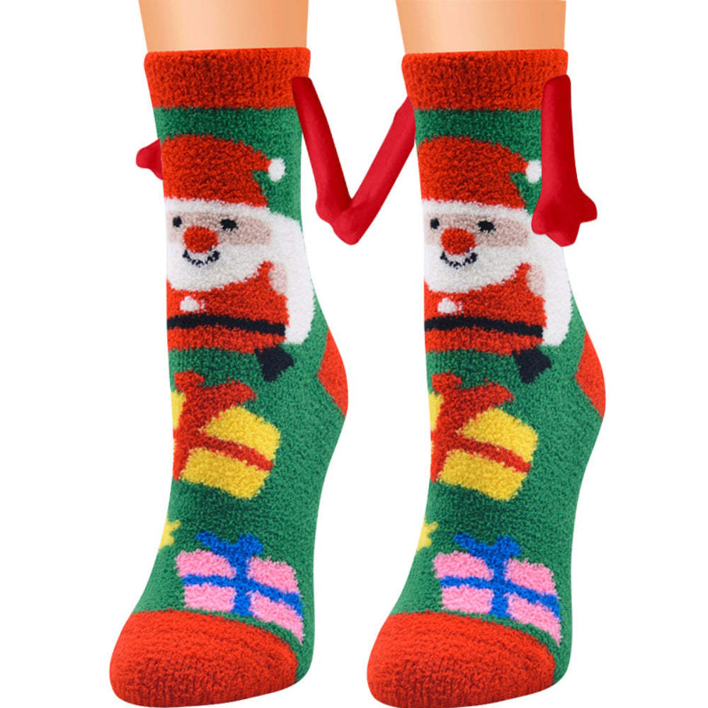 Christmas Holding Hands Socks Magnetic Hand in Hand Socks Unique Christmas Gifts - MyFaceSocksAu