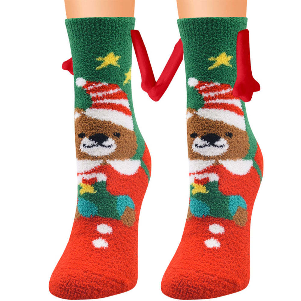 Christmas Holding Hands Socks Magnetic Hand in Hand Socks Unique Christmas Gifts - MyFaceSocksAu