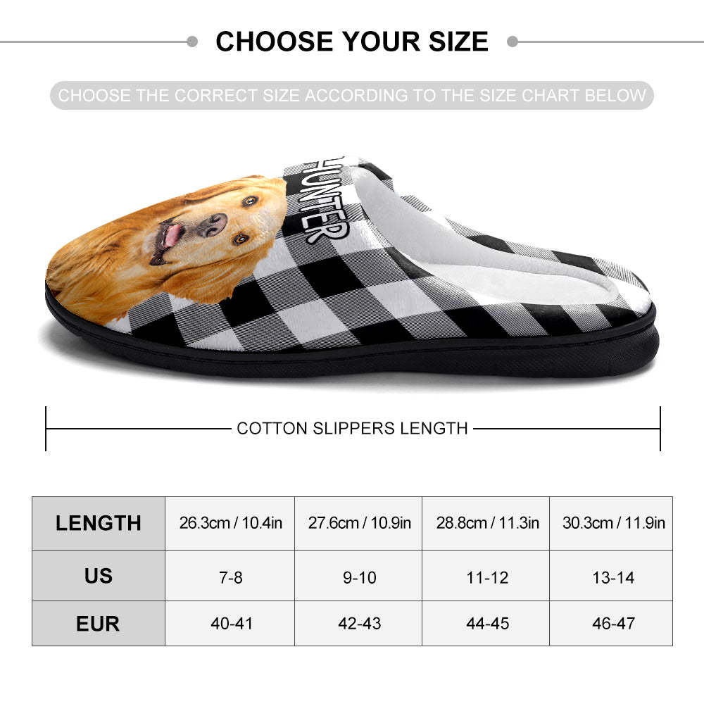 Custom Photo Women's and Men's Slippers Personalised Casual House Cotton Slippers Christmas Gift For Him - MyFaceSocksAu