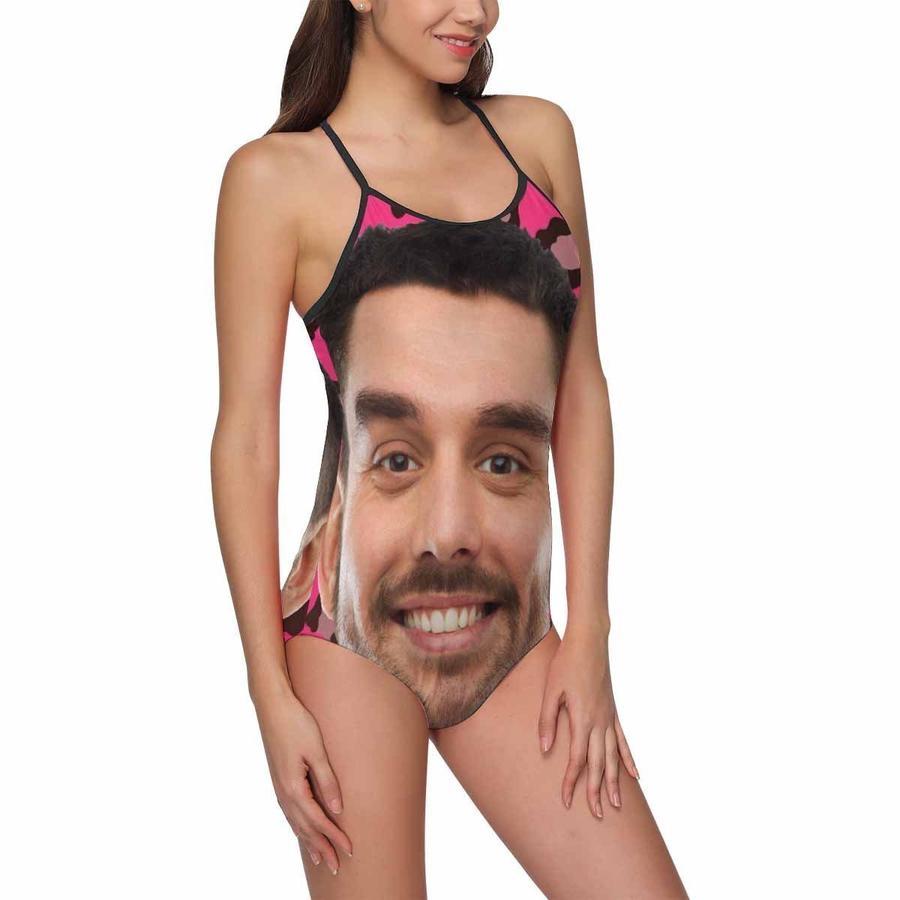 Custom Face Photo Funny Women's Slip One Piece Swimsuit - MyFaceSocksAu
